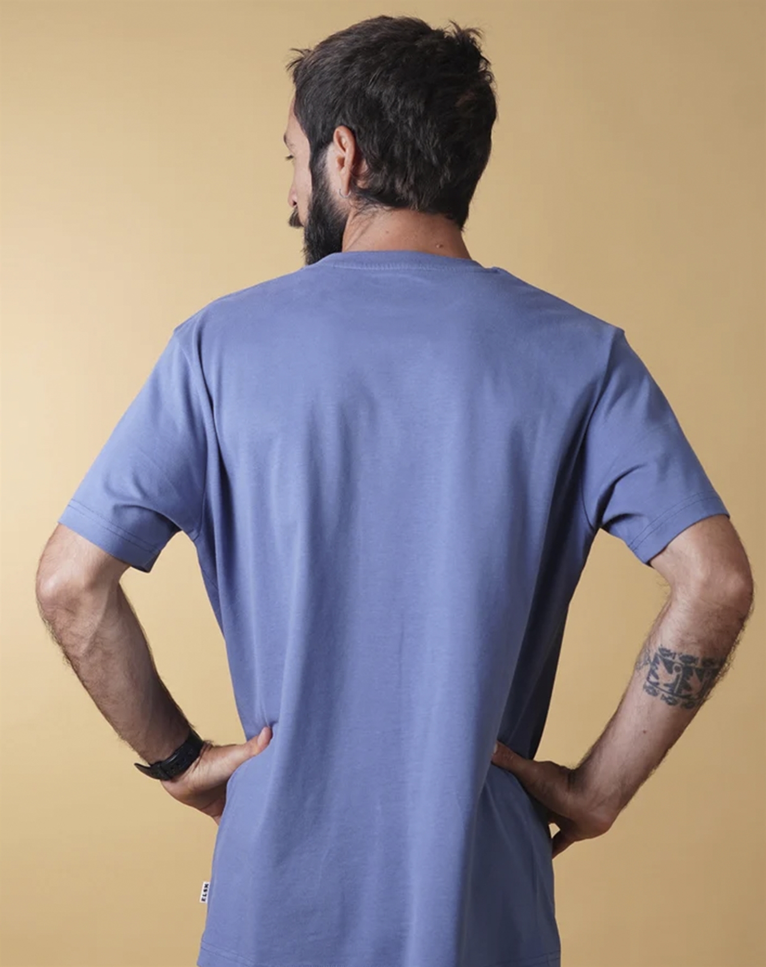 Elsk - Globe Brushed T-Shirt - Vintage Blue